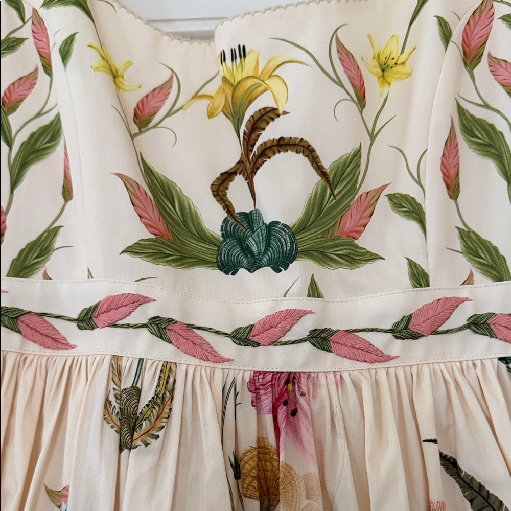 Agua by Agua Bendita Floral Maxi Dress - Cream and Pink - Picture 2 of 4